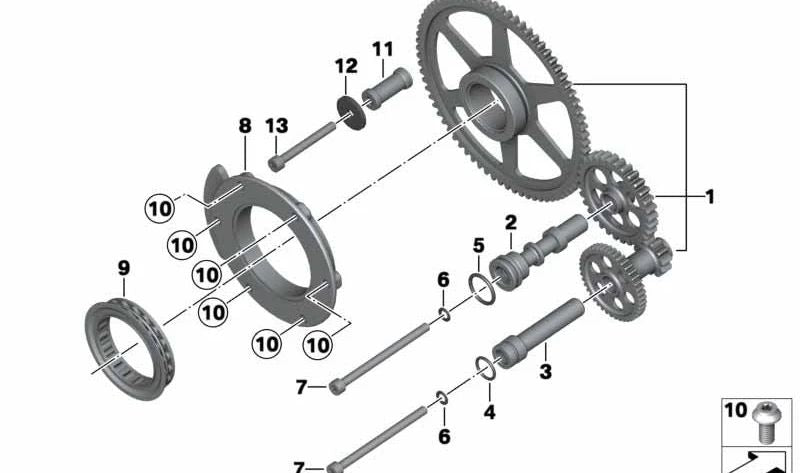 Vite cilindrica M6X50 OEM 07119908436 per BMW Motorrad R1250GS, R1250GS Adv, R1250RT, R1250R, R1250RS. BMW Motorrad originale.