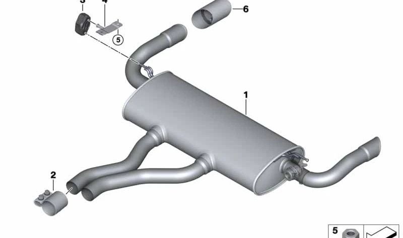 Embellecedor de escape cromado negro OEM 18308647489 para BMW F26 X4 M40i. Recambio original BMW.