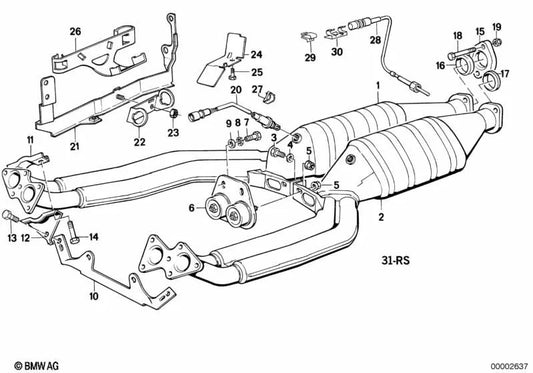 Sonda lambda OEM 11781733628 para BMW Série 7 E32 (750i, 750iL), Série 8 E31 (850Ci, 850CSi) e muito mais. BMW genuíno.