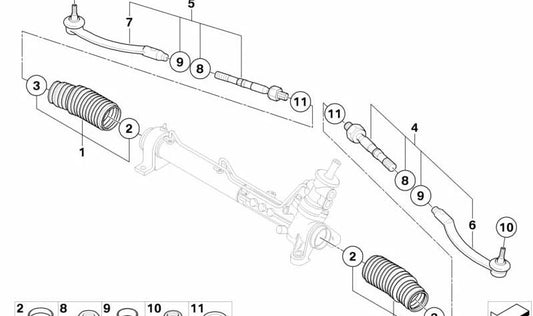 Articulación esférica izquierda OEM 32136761559 para MINI R50, R52, R53. Original MINI.