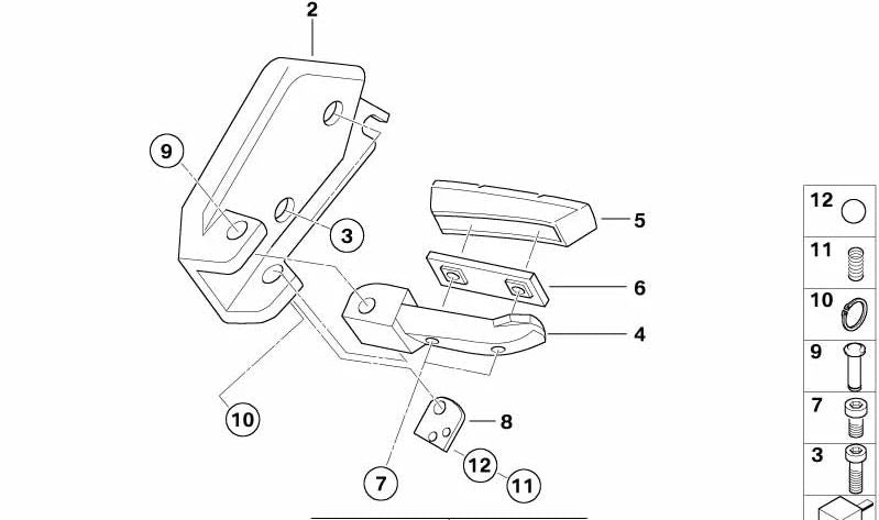 Apoio para os pés direito OEM 71607668672 para motocicletas BMW R1150GS, R1150GS Adventure. Originais BMW Motorrad.