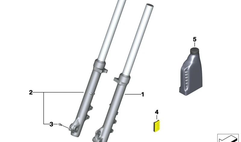 Rama de horquilla derecha OEM 31428534998 para motos BMW F700GS. Original BMW Motorrad.