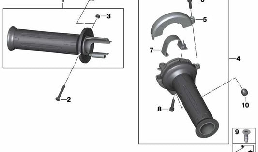 Linkes Griff OEM 61317679807 für BMW R HP2 Enduro (K25) 2005-2007 Motorräder. Originaler BMW Motorrad.