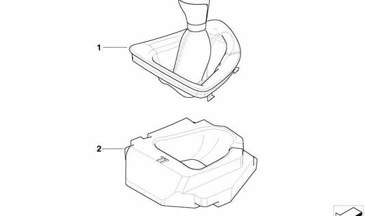 Lederwechselknopf mit OEM -Abdeckung 25118051316 für BMW E82. Original BMW.