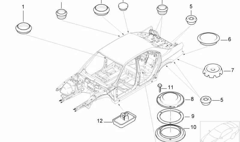 Refuerzo lateral izquierdo OEM 41128184524 para BMW E39. Original BMW.