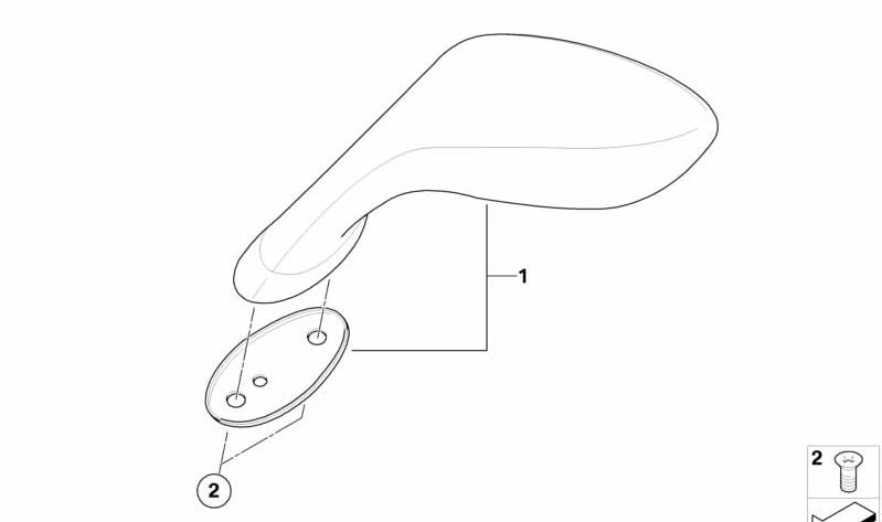Espejo retrovisor izquierdo OEM 51167703609 para motos BMW HP2 Sport, R 1200 S. Original BMW Motorrad.