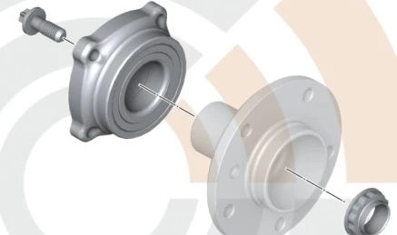 Kit de rodamiento de rueda trasera OEM 33412296224 para BMW E39. Original BMW.