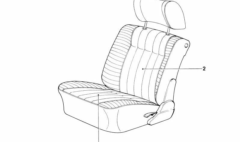 Funda tapicería asiento tela PACIFIC OEM 52101877203 para BMW E23. Repuesto original BMW.