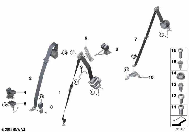 Braveur supérieure 2nd Row Sièges droits pour BMW G05 (OEM 7211794722). BMW d'origine