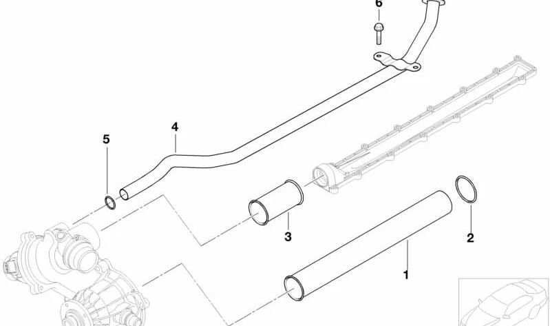 Tubo de Retorno Calefacción para BMW E65, E66 (OEM 11537502798). Original BMW