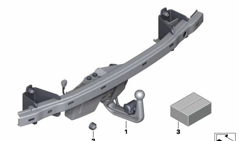 Enganche para remolque giratorio eléctrico OEM 71606860585 para BMW Serie 7 F01/F02 LCI (2011-2015). Original BMW.