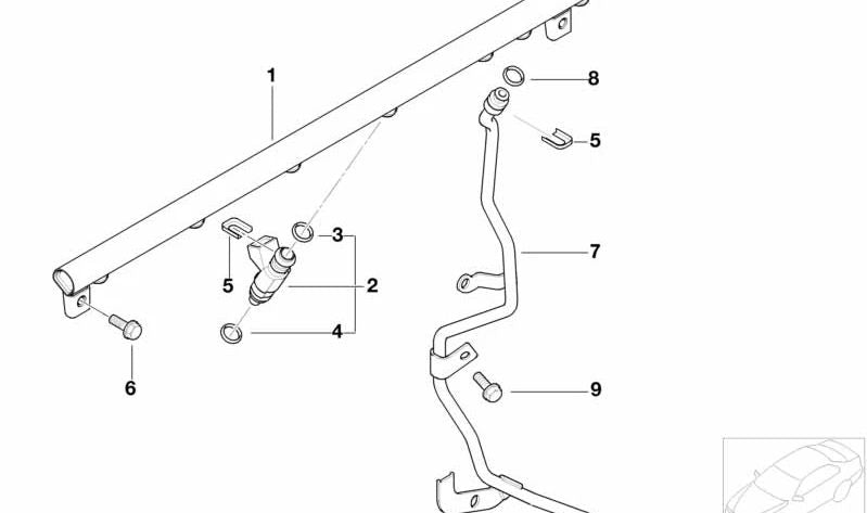 Tubo de injeção BMW 3 E46, Z4 E85, E86 (OEM 13537830974). BMW original.