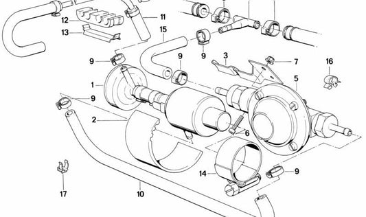 Abrazadera de aire acondicionado OEM 64121378644 para BMW Serie 7 E32. Original BMW.