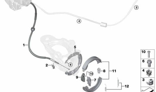Support Spring OEM 34436773602 pour BMW E60, E61, F07, E63, E64, F01, F02, F04, E70, F15, F85, E71, E72, F16, F86. BMW d'origine