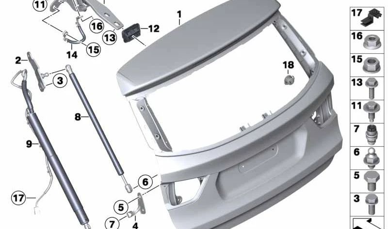Mecanismo izquierdo de apertura eléctrica OEM 51247232003 para BMW X3 F25. Original BMW.