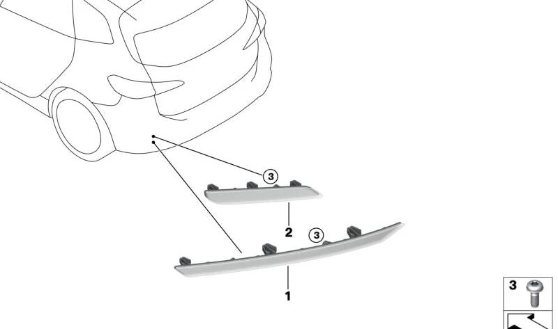 Reflector trasero izquierdo OEM 63148494355 para BMW U06 (Serie 2 Active Tourer). Original BMW.