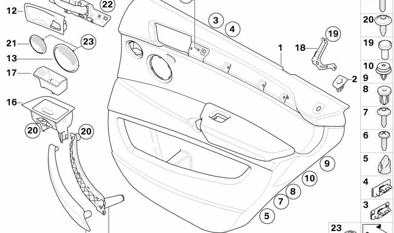 Interior Manilla da porta traseira direita OEM 51426974298 para BMW E70. BMW original.