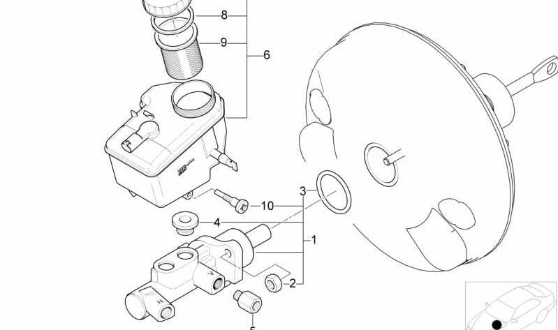 Cilindro maestro de freno OEM 34311165582 para BMW E46. Original BMW.