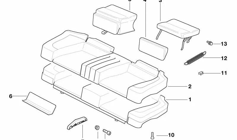 Clip de fijación OEM 52108151454 para BMW E36. Pieza original BMW, válida para elementos como asientos y revestimientos interiores.