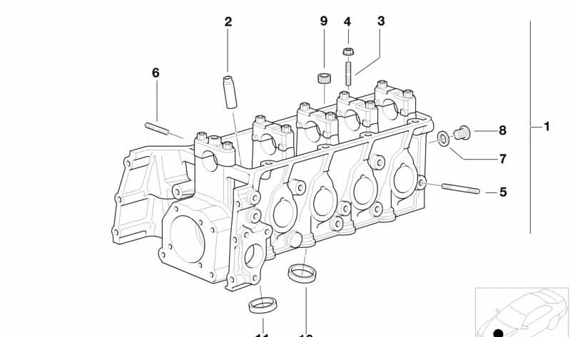 Culata de motor OEM 11121716621 para BMW E36, E46, E34, Z3. Recambio original BMW.