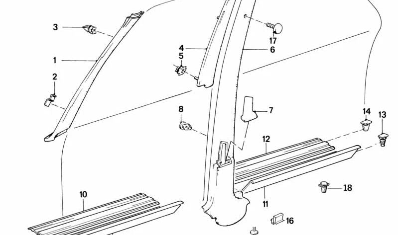 Tapa embellecedora derecha del cortafuegos OEM 51431884374 para BMW E30. Original BMW.