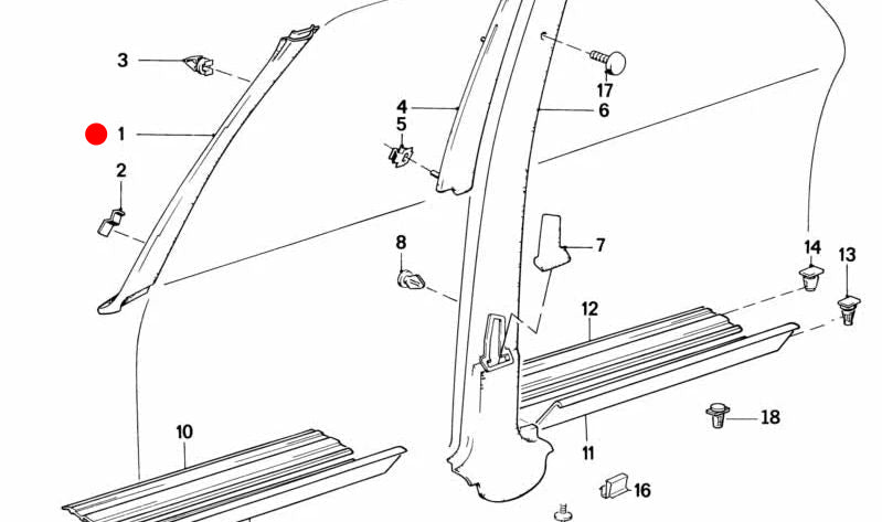 Tampa de acabamento do firewall direito OEM 51431884374 para BMW E30. BMW genuíno.