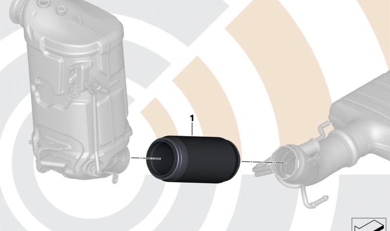 Élément de découplage pour BMW F45, F46, F48, F39 et Mini F54, F55, F56, F57 (OEM 18308585011). BMW d'origine