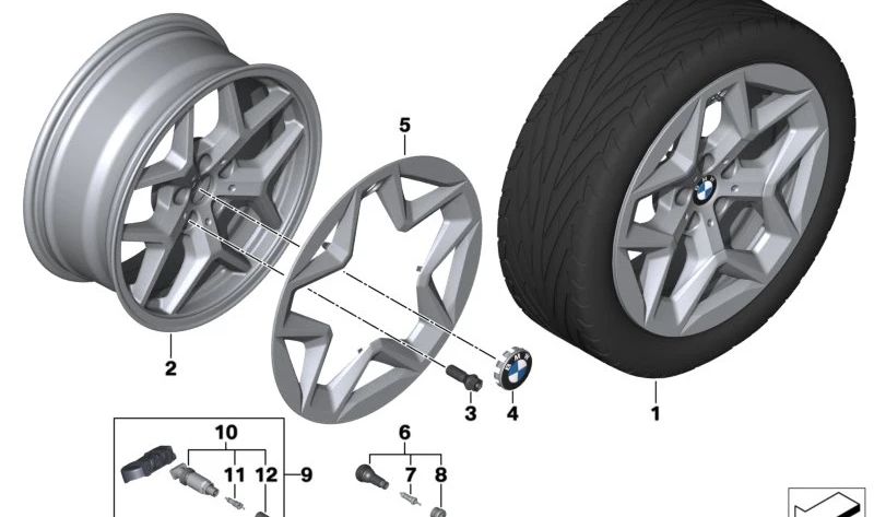 Embellecedor de llanta (Airring) OEM 36135A32716 para BMW G60, G61, G68. Original BMW.
