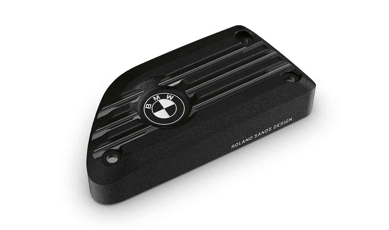 Black rear brake tank cover OEM 77232469257 for bmw r 18, R 18 Classic, R 18 B, R 18 transcontinental motorcycles. Original BMW Motorrad.