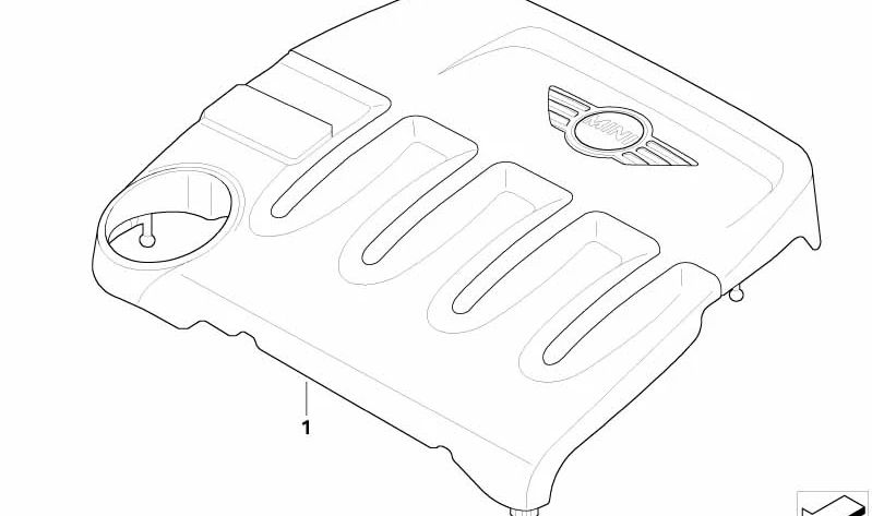 Cubierta protectora contra el ruido OEM 11147800389 para MINI R56, R55. Original MINI.