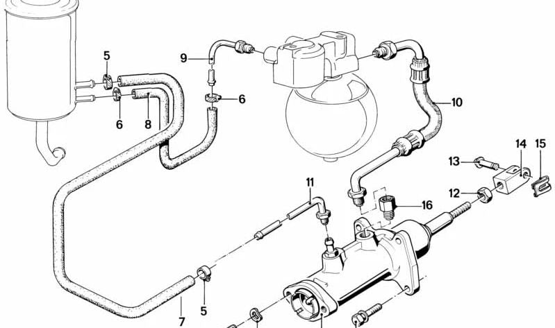 Tubo de presión de freno OEM 34321154271 para BMW E23. Original BMW.