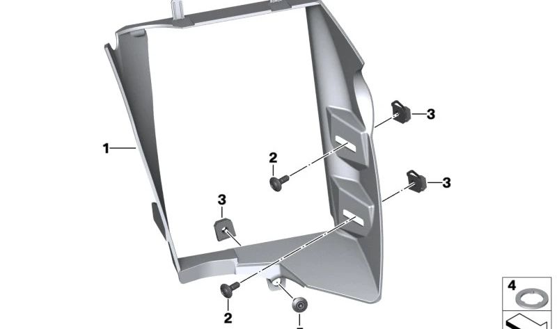 Conducto de aire de admisión derecho OEM 46638531526 para motos BMW R 1200 GS, R 1250 GS (K50). Original BMW Motorrad.