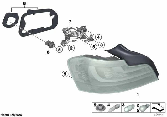 Links hinterer Pilot für BMW E82, E88 (OEM 63217327273). Original BMW