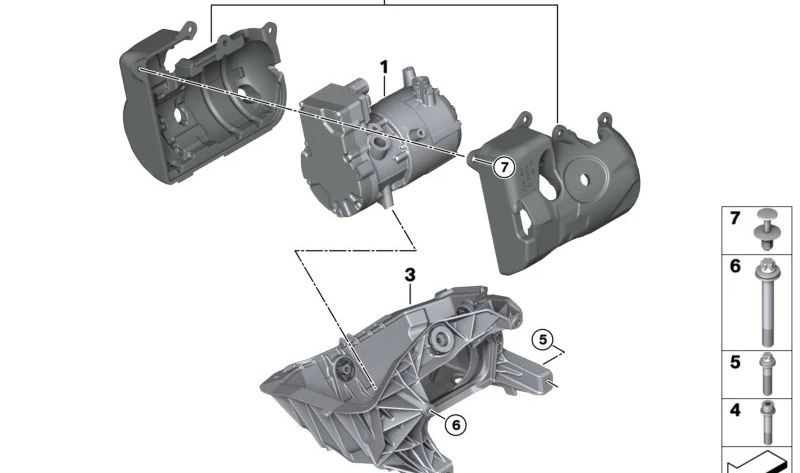 OEM star screw 07119909673 for BMW I20, X1 U11/U12, X2 U10 and Mini U25. Used in front suspension and air conditioner compressor. Original BMW and Mini.