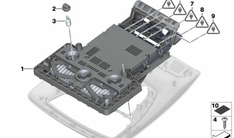Repair Kit OEM 61319276230 ceiling module for BMW F07, F10, F11, F06, F13, F01, F02, F04, F25, F26. Original BMW.