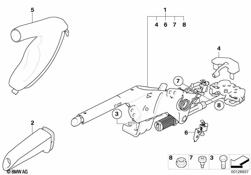 Tampa preta da alavanca do freio de mão OEM 51166972485 para BMW Série 6 E63, E64, E63 LCI, E64 LCI. BMW genuíno.