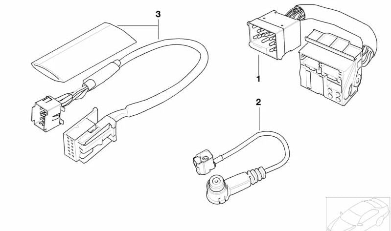 Cable adaptador de radio OEM 61126913957 para BMW E39, E53, R50, R53. Original BMW.