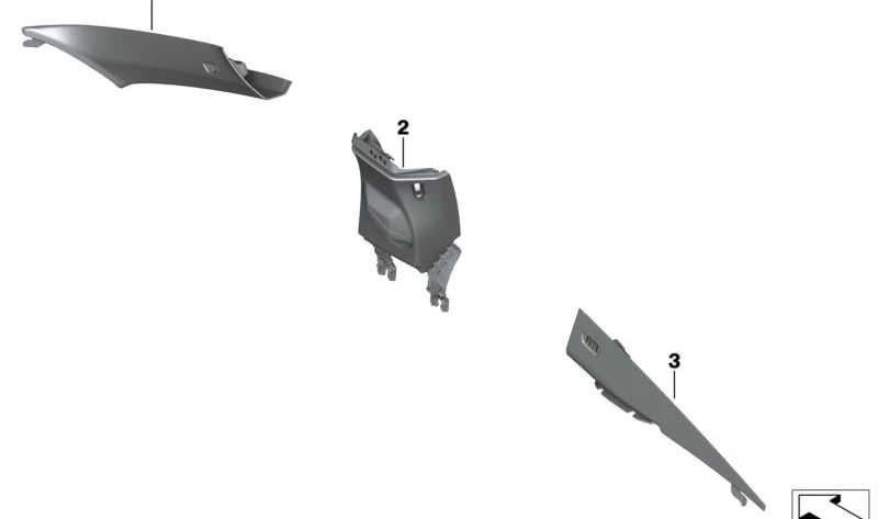 Revestimiento Pilar A Izquierdo en Alcántara OEM 51437995461 para BMW F92, G15. Original BMW.
