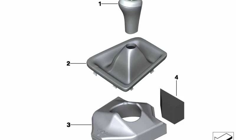 Leather change knob 6 marches OEM 25117839528 for BMW E60, E61, F25, F26. Original BMW.