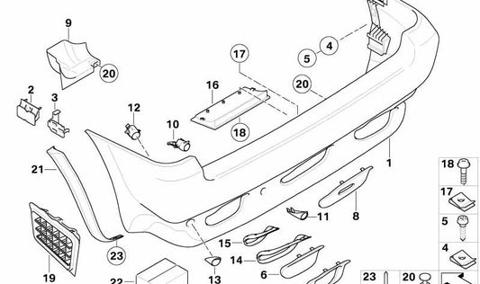 Printing rear bumper OEM 51127027046 for BMW E53 x5. Original BMW.