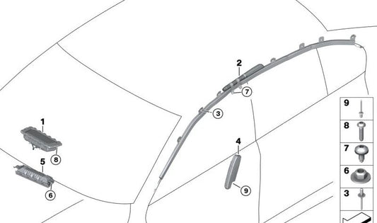 BLIGHT REMACHE OEM 0714928999 for BMW F34, F34N, F36, F36N, F90, F90N, G30N, G30N, G31, G31N, G38, G38N, G32, G32N, G11, G11N, G12, G12N, F93, G16. BMW original.