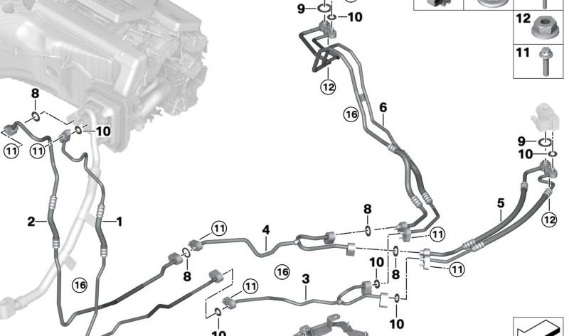 Expansion valve for BMW Series 2 U06, Series 3 G20, G21, Series 5 G30, G31, G38, G60, G61, G90, Series 7 G70, X1 U11, X3 G01, X5 G05N, XM G09 (OEM 64505A0F0D0). Genuine BMW