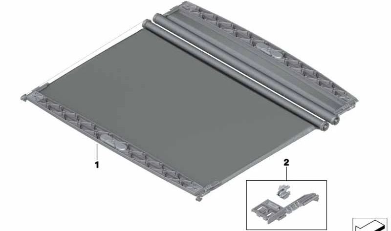 Kit reparación cortina techo solar OEM 54107379625 para MINI F54 {Cooper JZ31, JZ32, LN31, LN32, LN41, LN42, LN61, LV31, LV32, XJ31}. Original MINI.