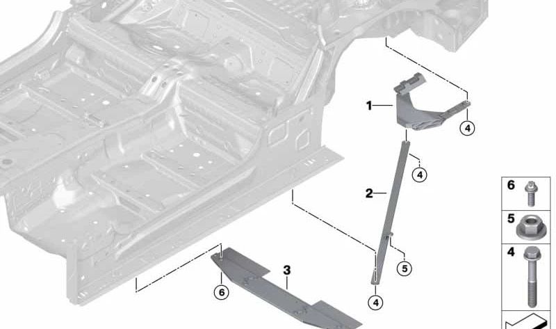 Barra de torsión trasera izquierda OEM 51617439405 para BMW G14. Original BMW.