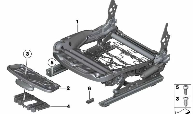 Electrical mechanism OEM right seat 52107135542 for BMW E87, E90, E91, E84. Original BMW.
