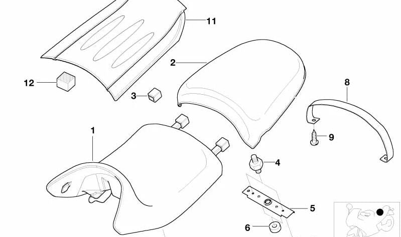 Cubierta de protección OEM 71607658542 para BMW Motorrad R 1200 (K25, K27, K28, K29, K30, K31, K32, K33, K50, K51, K52, K53, K54). Original BMW Motorrad.