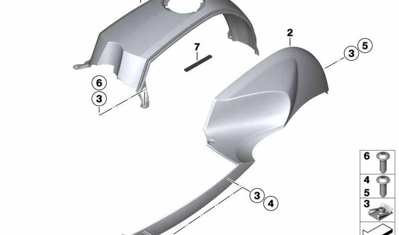 Cubierta del depósito imprimada izquierda OEM 46637678043 para BMW Motorrad R1200ST K28. Original BMW Motorrad.