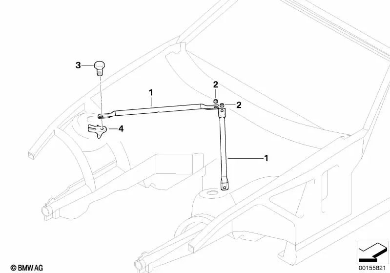 Front Transverse Tie Rod OEM 51717026274 for BMW Z4 E85, E86. Genuine BMW.