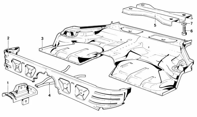 Supporto frontale OEM 51711864869 per BMW E23. BMW originale.