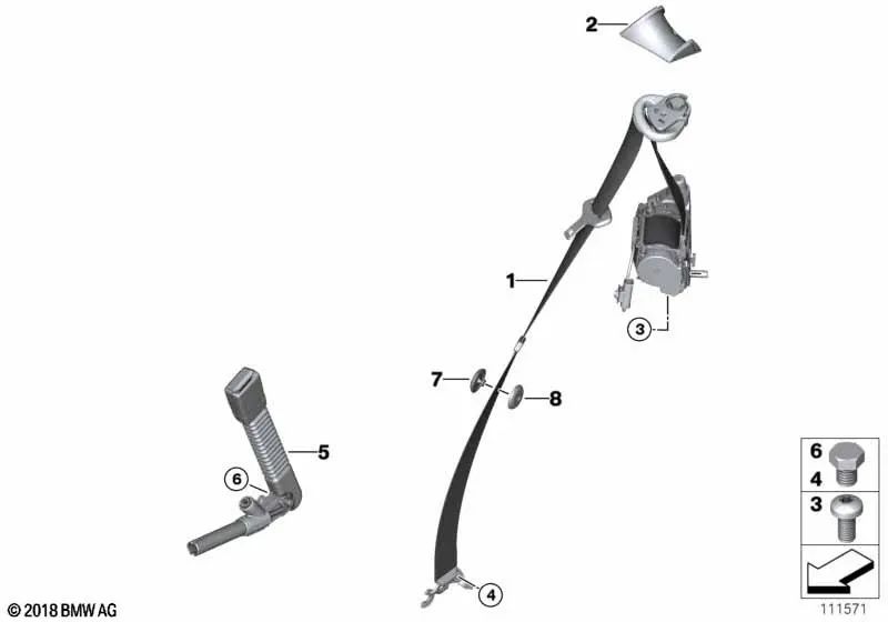 Upper right belt for BMW Z4 E89 (OEM 72117217182). Original BMW.